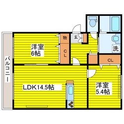 東区役所前駅 徒歩13分 2階の物件間取画像